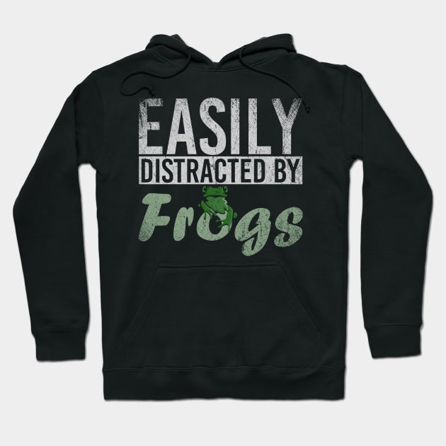 Toad Retro Easily Distracted By Frogs Hoodie by ShirtsShirtsndmoreShirts